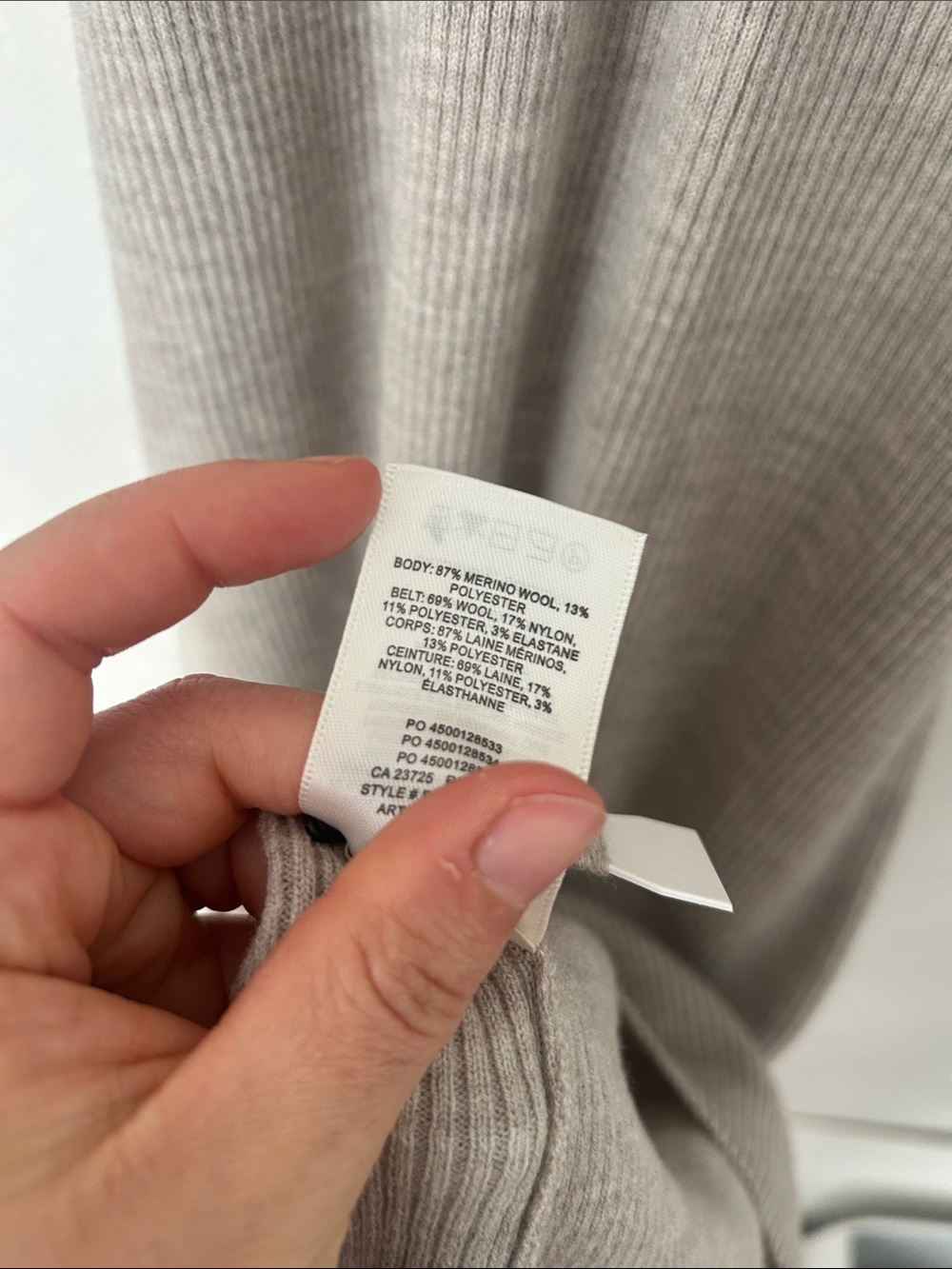 Babaton the group henley sweater dress knit bodycon belted merino sz M heathered - Picture 10 of 12